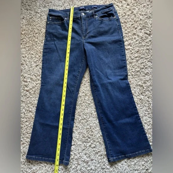 Chaps Dark Blue Flare Women's Jeans 14/32 - Picture 10 of 12